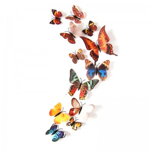 (12 шт) Комплект метеликів 3d на магніті, КОРИЧНЕВІ кольорові 